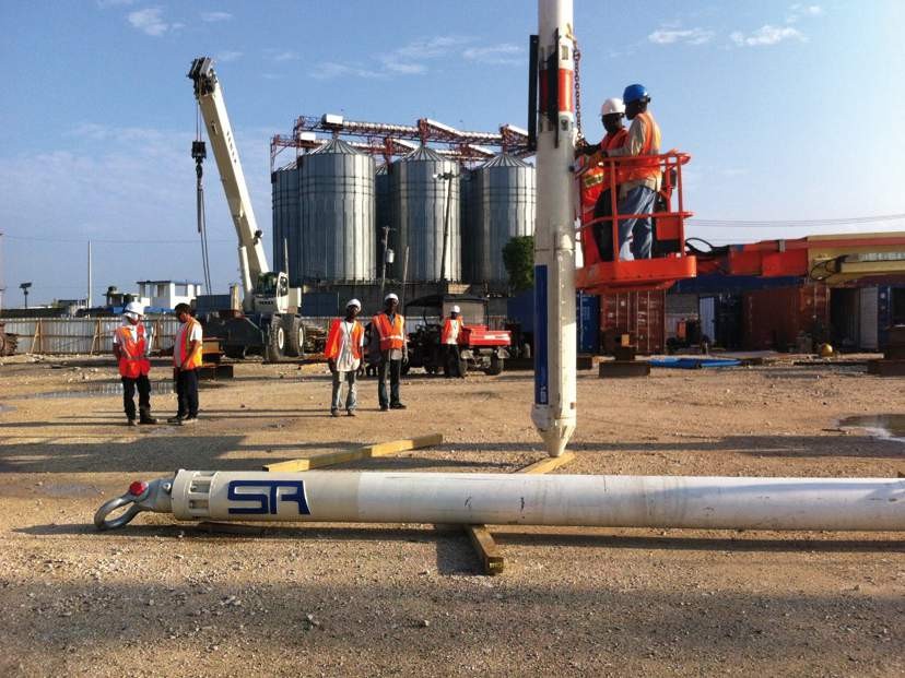 STA Vibroflot brochure — stone column rig on site